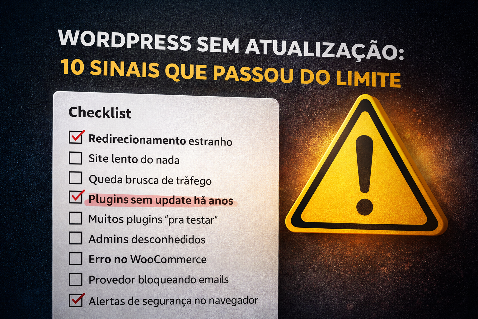 WordPress sem atualização: 10 sinais de que você passou do limite (e o que fazer)